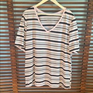 Lane Bryant Striped V-Neck Top